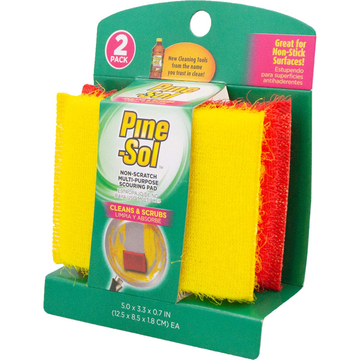 Pine-Sol Non-Scratch Scouring Pads - Pack of 2, Multi-Purpose Household Cleaning Scrubbers, Safe with Nonstick Cookware