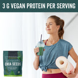 Viva Naturals Organic Chia Seeds, 2 lb, 32 Oz - Plant-Based Omega-3 and Vegan Protein, Gluten Free & Non-GMO, Perfect for Smoothies, Salads & Chia
