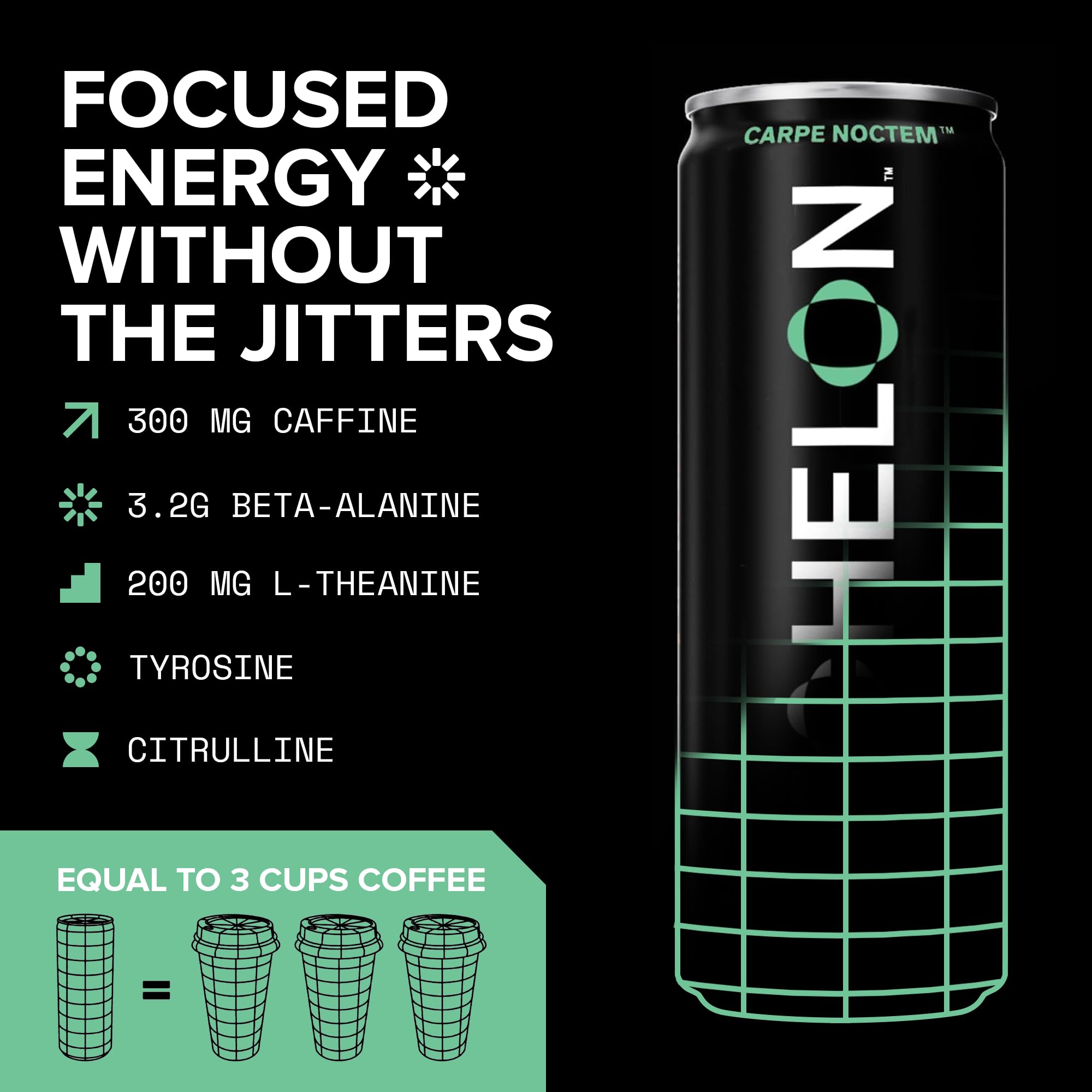 Echelon Pre-Workout Energy Drink | Watermelon Thai Chili | 12 Pack | Sustained Energy, Focus and Endurance Dietary Supplement | 300mg of Caffeine |