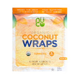 NUCO Organic Coconut Wraps, Turmeric - Gluten Free, Low Carb, Vegan, 5 Ct