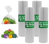PARTY BARGAINS 20 x 12 Inch Clear Plastic Produce Bags on a Roll, 1400 Count - Food-Grade Polyethylene Grocery Bags for Fruits, Vegetables, Bread