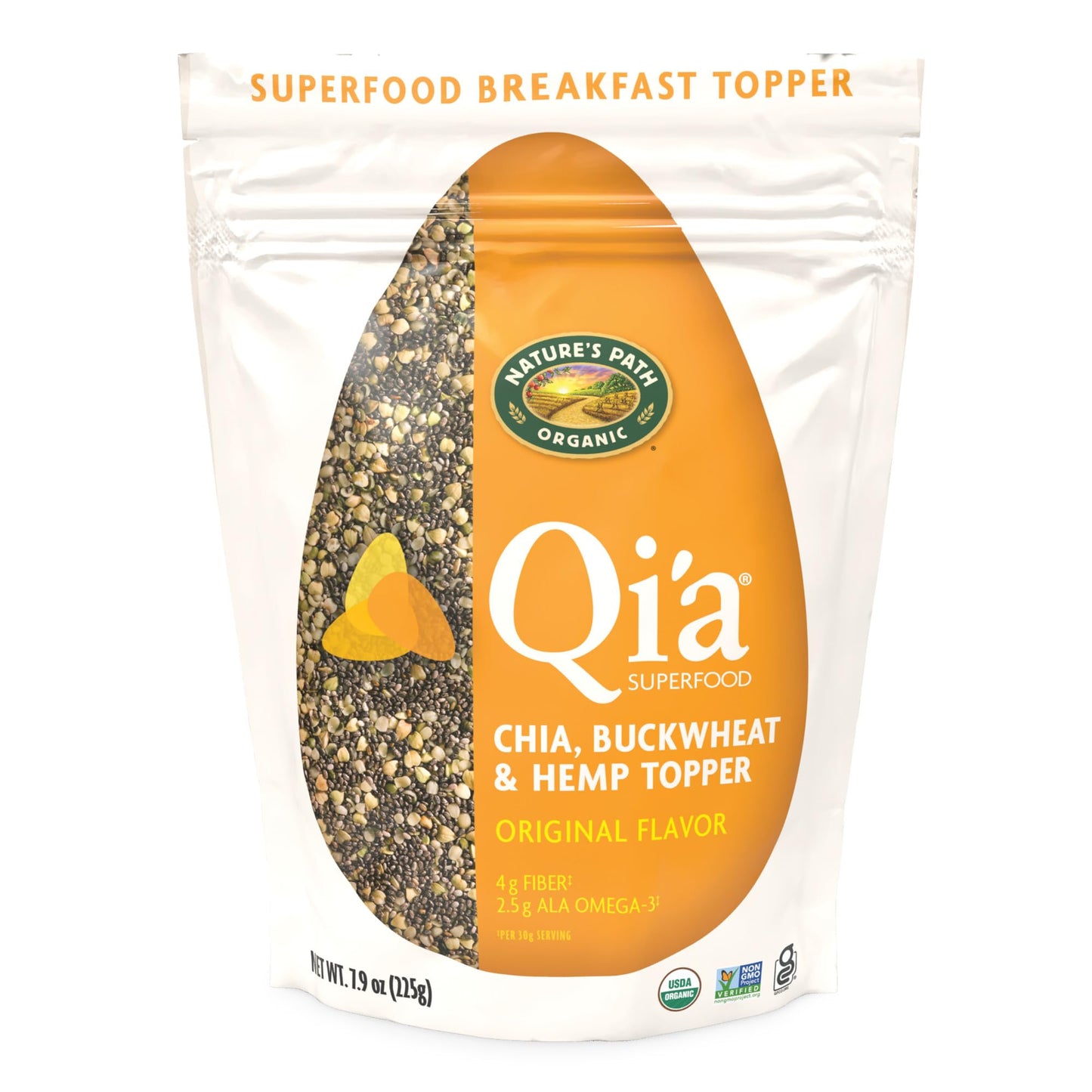 Nature's Path Organic Qi'a Gluten Free Superfood Chia, Buckwheat & Hemp Cereal, Original, 7.9 Ounce