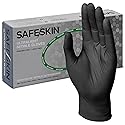 SAFESKIN Ultralight Disposable Nitrile Gloves - 2.0 Mil, Black, Large, 100 Count - Powder Free, Latex Free, All Purpose, Food Prep, Cooking, General