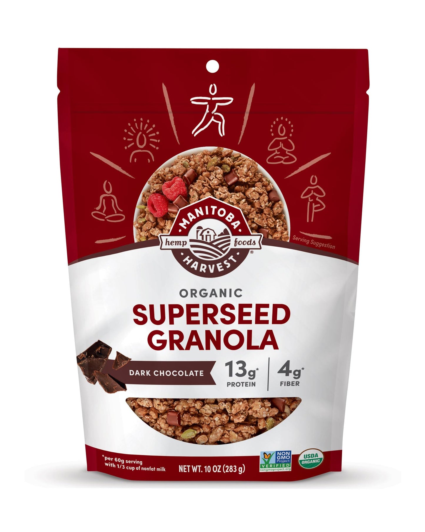 Manitoba Harvest Hemp Yeah Superseed Granola, Dark Chocolate - 10oz - 11g Protein, 4g Fiber, 3.5g Omega 3 & 6 per 60g serving - With Hemp & Pumpkin