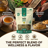 Hanan Anise Seeds Herbal Tea (Te de Anis) 1.4 oz (40 g) - Natural, Dried Anise Tea - Aniseed Plant and Leaves for Herbal Tea Digestive Supplement