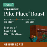 Starbucks Ground Coffee, Medium Roast Hot or Iced Coffee, Decaf Pike Place Roast, 12 oz