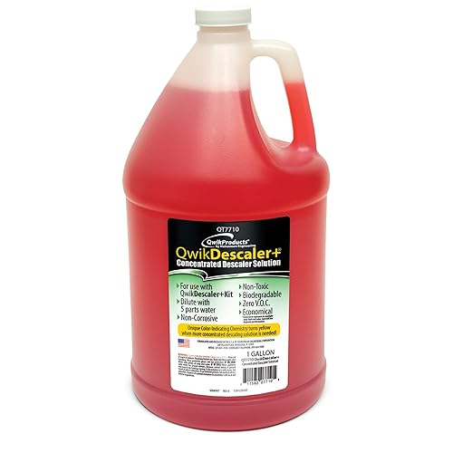 QwikProducts QwikDescaler + Concentrated Descaler Solution, Tankless Water Heater Descaling Solvent for Heat Exchanger, Quickly Dissolves Scale, Lime