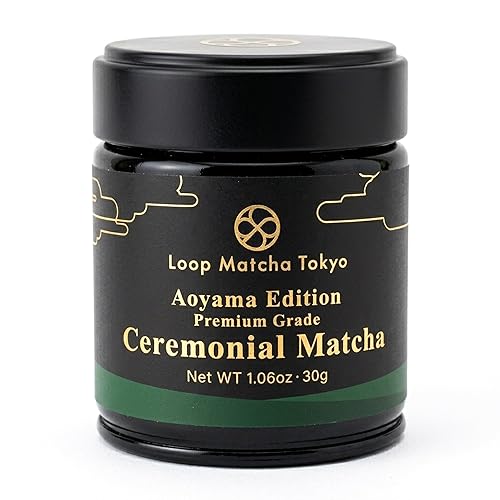 Loop Matcha Tokyo Aoyama Edition - Pure Japanese Ceremonial Matcha Powder 30g - Stone Ground 5-Cultivar - Blend - Shade Grown - Emerald Green