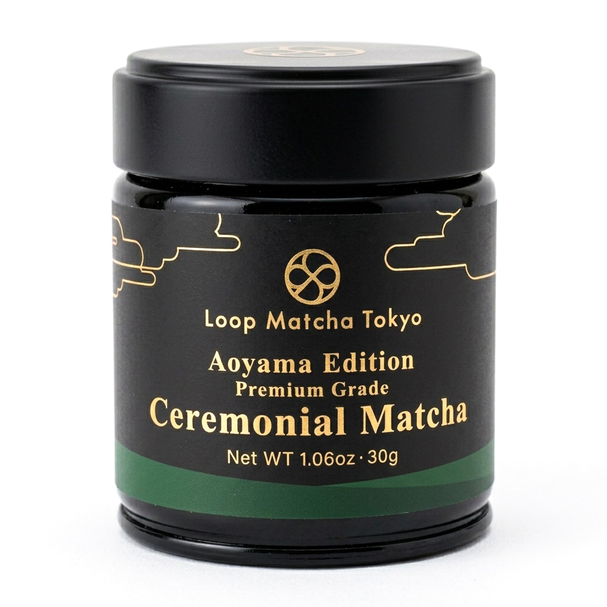 Loop Matcha Tokyo Aoyama Edition - Pure Japanese Ceremonial Matcha Powder 30g - Stone Ground 5-Cultivar - Blend - Shade Grown - Emerald Green