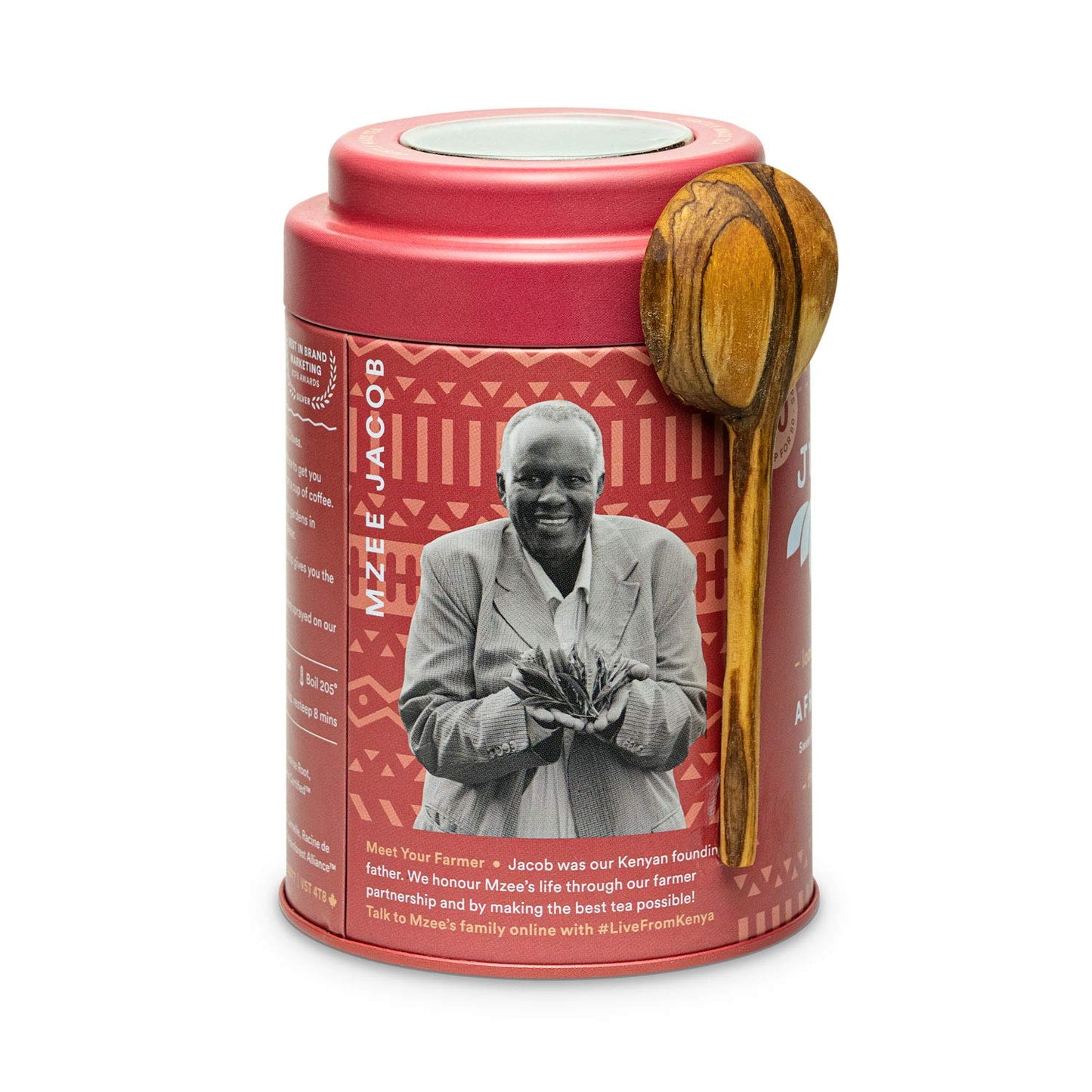 JusTea AFRICAN CHAI | Loose Leaf Black Tea | Tin with Hand Carved Tea Spoon | 40+ Cups (3.5oz) | Medium Caffeine | Award-Winning | Fair Trade |