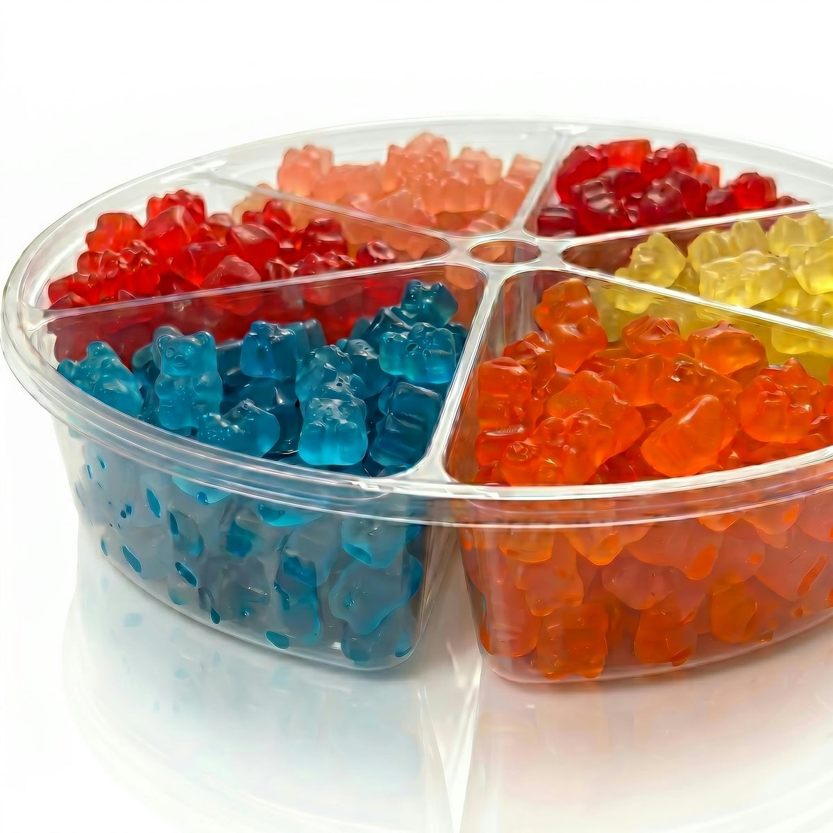 Carlotta's Bakery Gourmet Gummy Bear Tray | 2.4 lbs Gummy Candy Assortment with Premium Fruit Flavors | Perfect for Gifting & Sharing | 6-Compartment