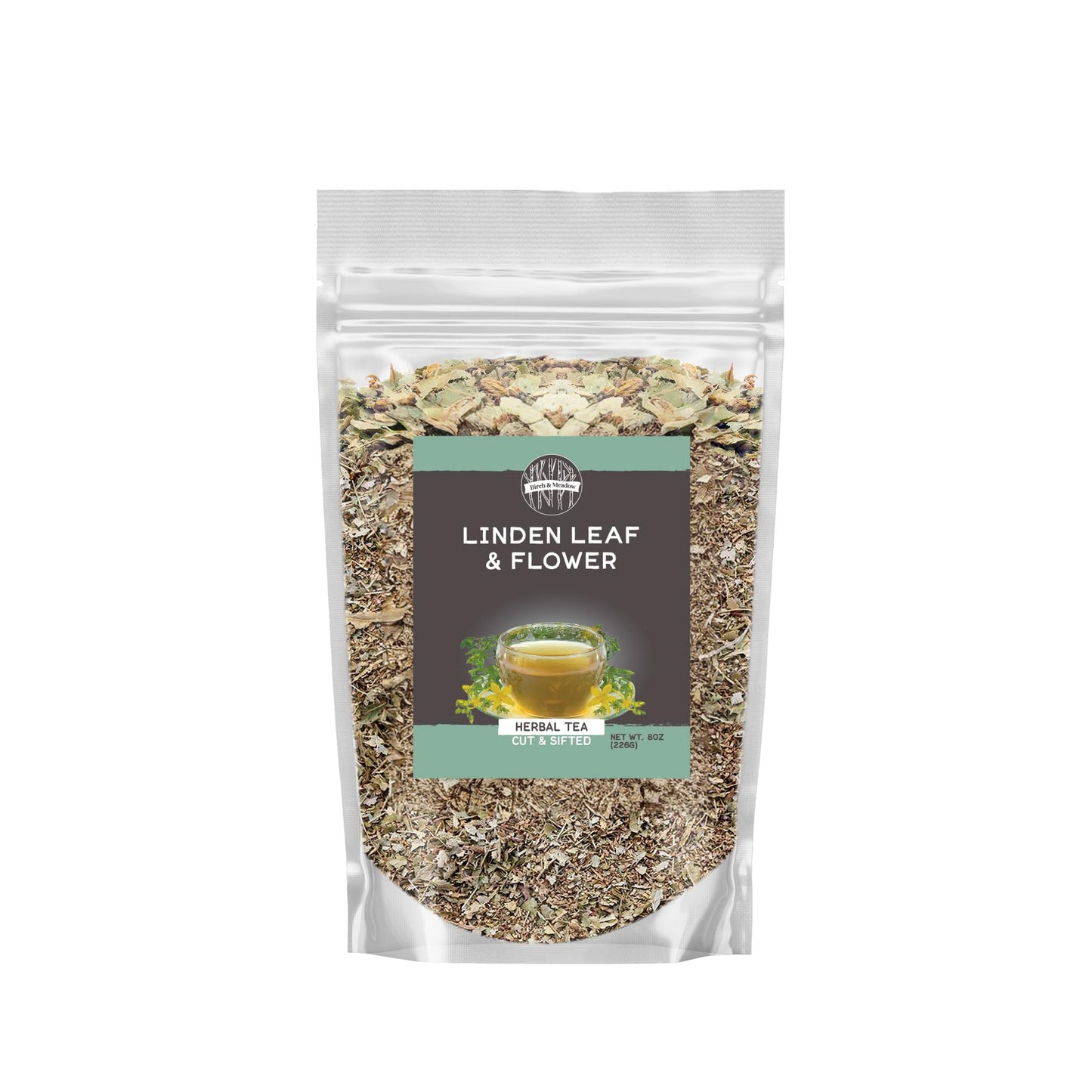 Birch & Meadow 8 oz, Linden Leaf and Flower Tea, Caffeine-Free, Natural Sweet Taste