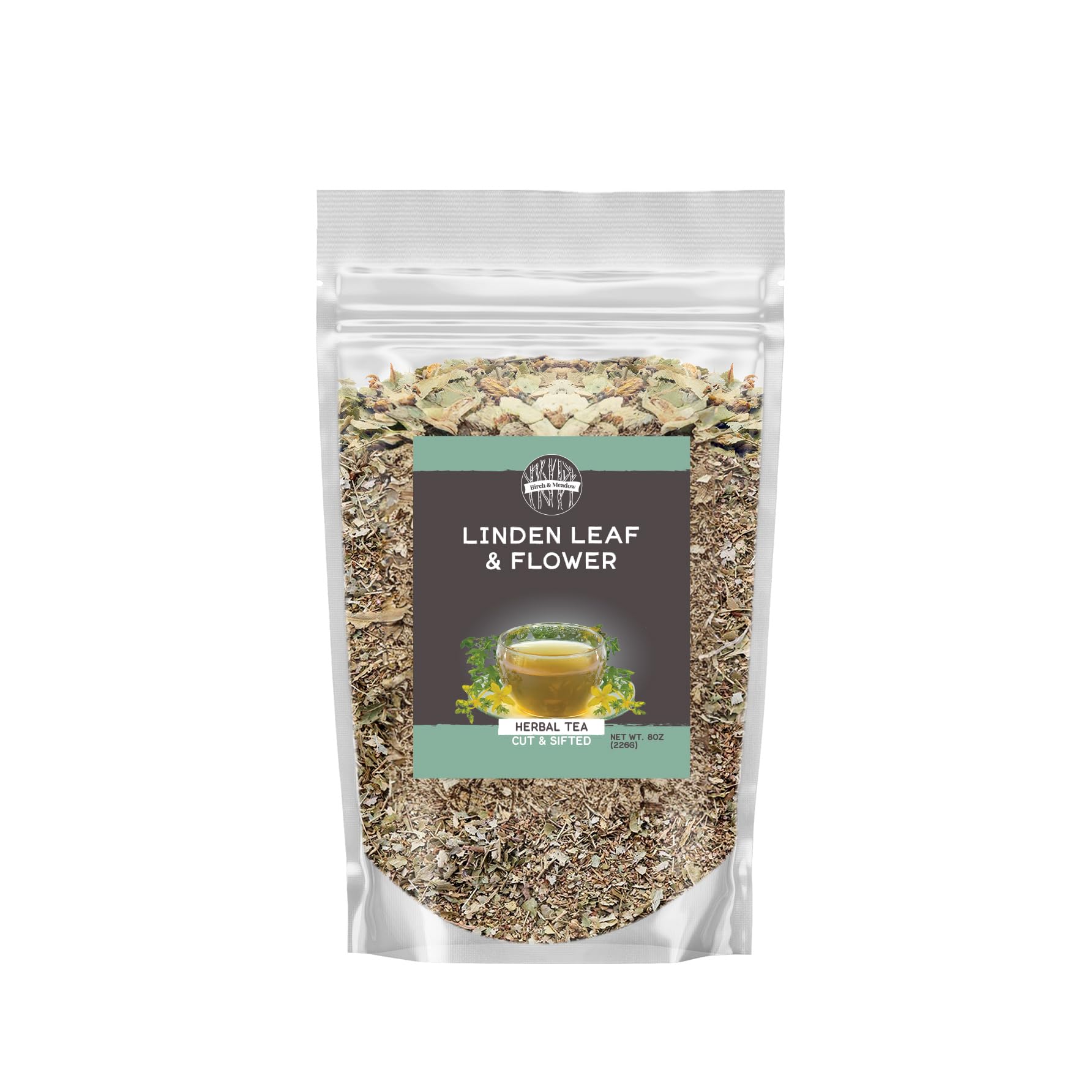 Birch & Meadow 8 oz, Linden Leaf and Flower Tea, Caffeine-Free, Natural Sweet Taste
