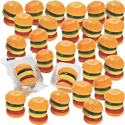 Gummy Mini Burgers - Soft & Chewy Candy - Edibles - 50 Pieces