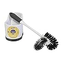 Toilet Bowl Brush Set with Rim Cleaner and Holder - Bathroom Cleaning Brush with Under-Rim Scrubber and Stable Storage Caddy