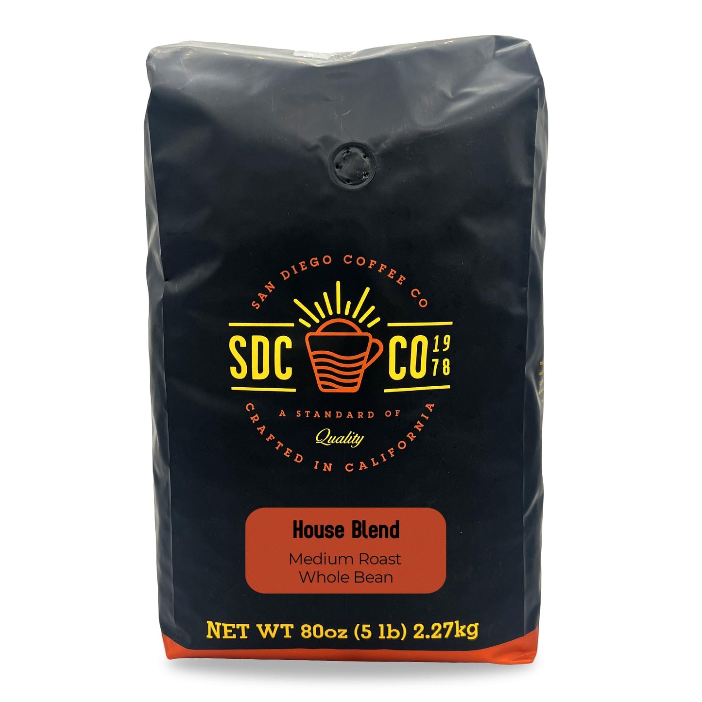 San Diego Coffee House Blend, Medium Roast, Whole Bean Coffee, 5-Pound Bag Café en grano tostado