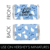 Blue A Little Boo is Almost Due Boy Baby Shower Mini Candy Wrappers, Halloween Baby Shower Party Favor Candy Stickers - 42 Count