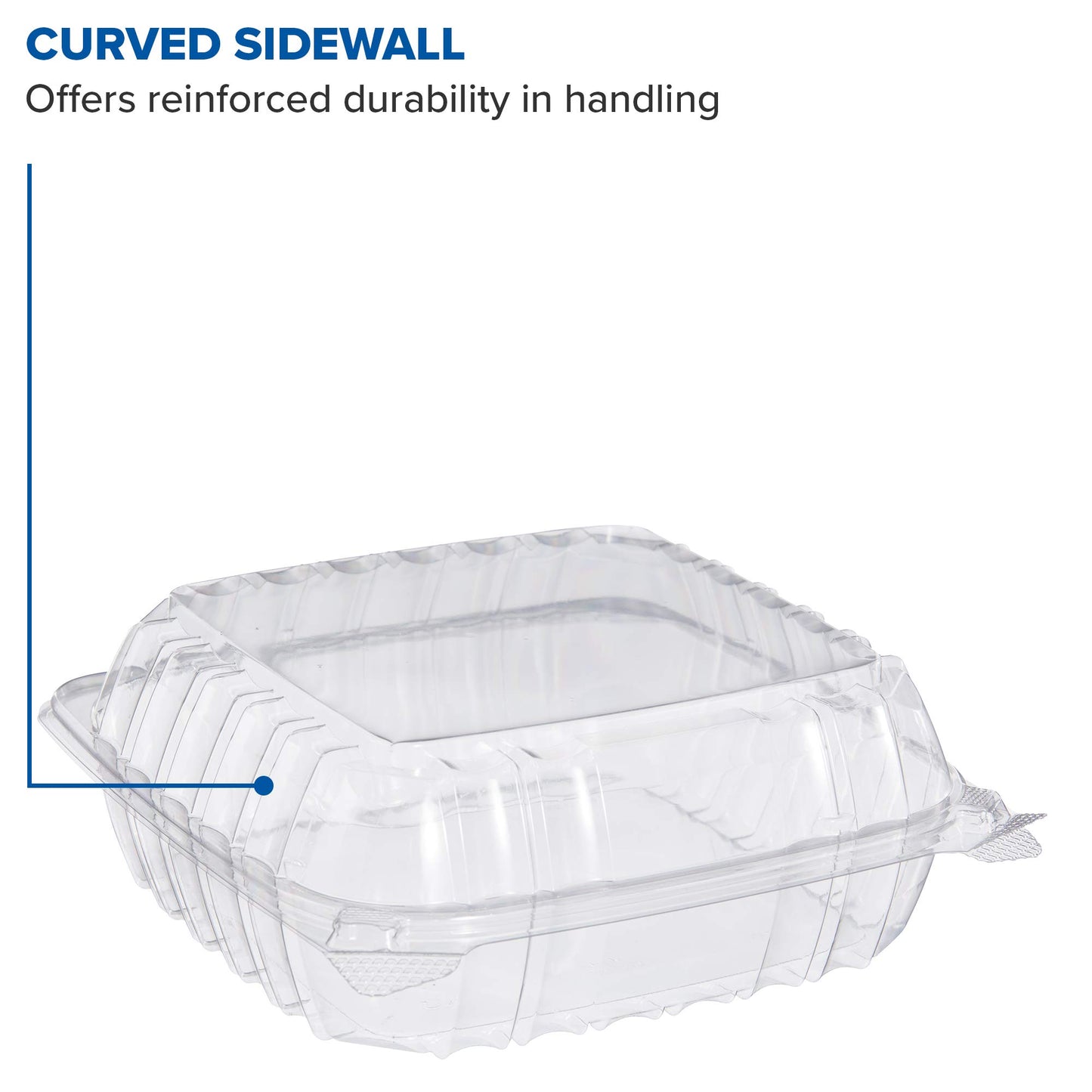 Dart C90PST1 ClearSeal Plastic Hinged Containers, Clear, 8.2 x 8.3 x 3 Inches, Case of 250