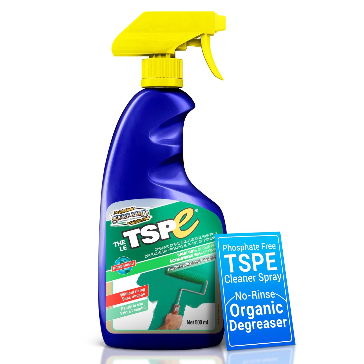 TSPE Cleaner Spray - 500ml Eco-Friendly No-Rinse Degreaser for Walls, Wood, Cabinets & Paint Prep - Phosphate-Free TSP Alternative - Biodegradable