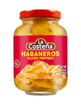 La Costeña Sliced Habanero Pepper for Mexican Food, Mango Habanero Salsa, Guacamole, Enchiladas, Spicy Nacho & Taco Toppings - Hot Pickled Vegetables