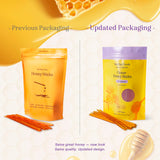 SBO Honey Sticks - 100 Count of Raw Unfiltered Non-GMO Single Serve Pure Honey Stick Packets for Tea and Snacks - Made in the USA