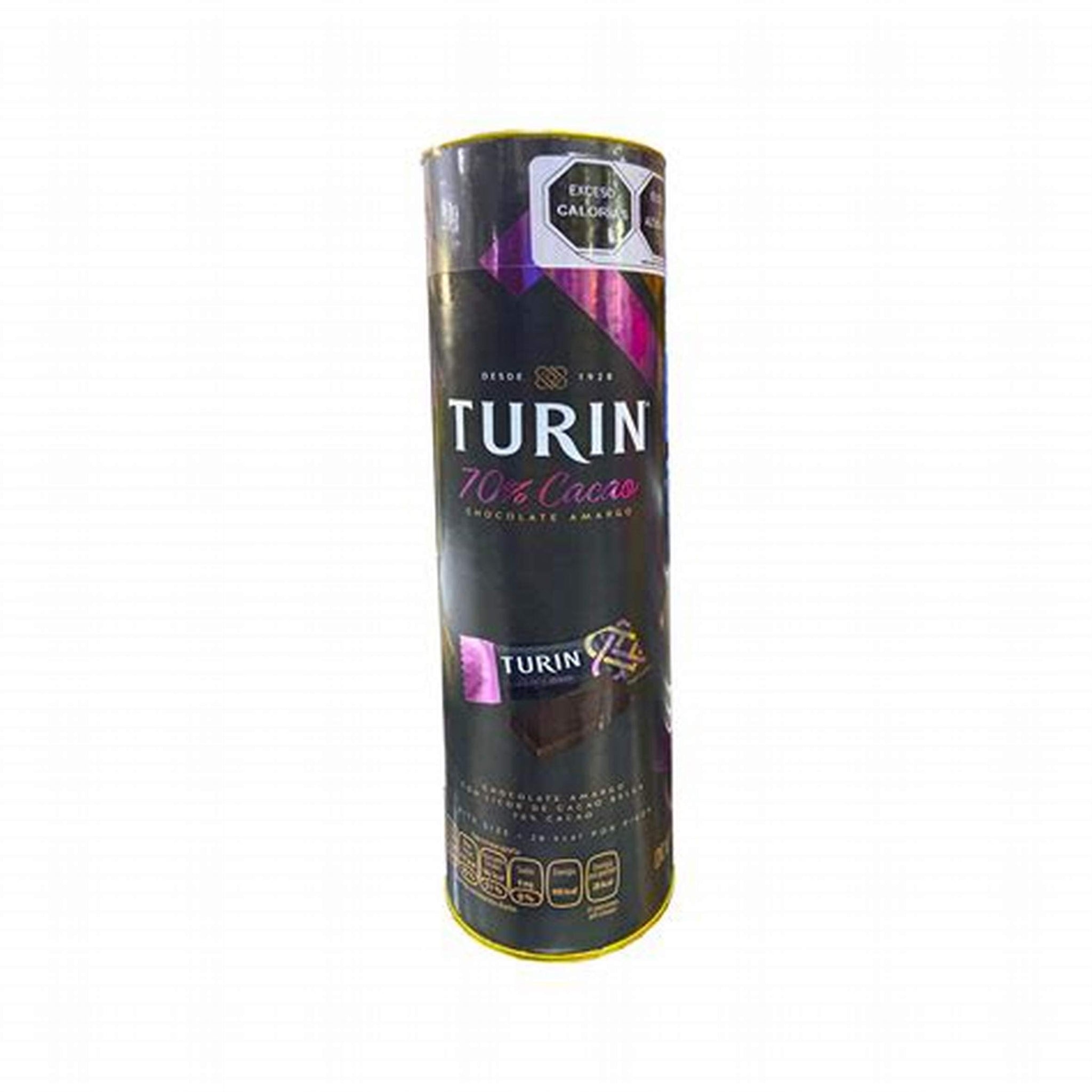 Turin Bitter chocolate bar - Chocolate amargo en barra 70% Cacao ONLY 28Kcal per unit