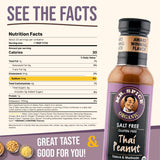 Mr. Spice Organic Thai Peanut Sauce, Salt Free Peanut Sauce & Dressing (0 mg/serving), Gluten Free, Low Sodium Sauces for Marinade, Wok, Air Fryer, No