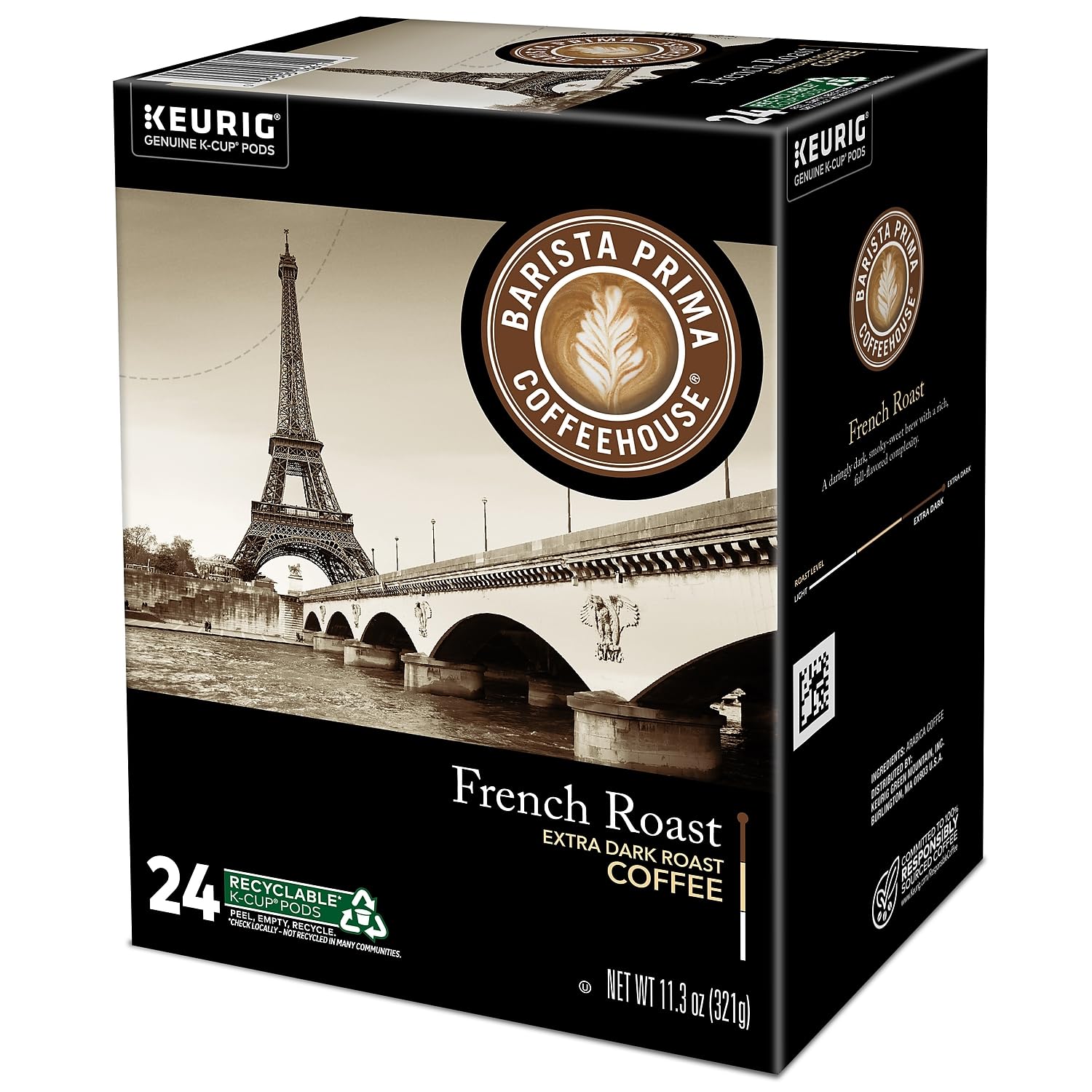 Barista Prima Coffee House French Roast Darkest Roast Coffee 24 K-Cups 96 count