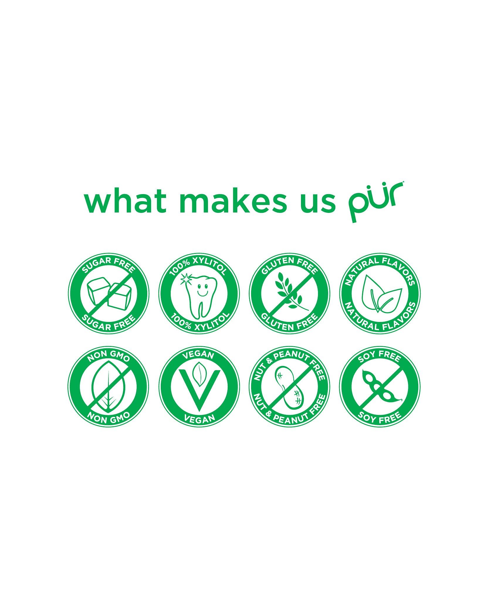 PUR 100% Xylitol Chewing Gum, Spearmint, Sugar + Aspartame Free, Vegan + Non Gmo, 72 Count