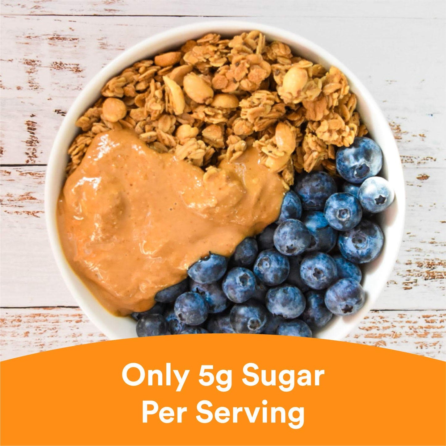 gr8nola PEANUT BUTTER - Healthy, Low Sugar Granola Cereal - Made with Superfoods Peanuts, Ashwagandha, and Chia Seeds, Soy Free, Dairy Free and No