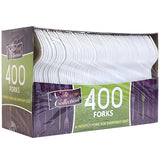 Nicole Home Collection Disposable Plastic White Forks Pack of 400 Plastic Forks