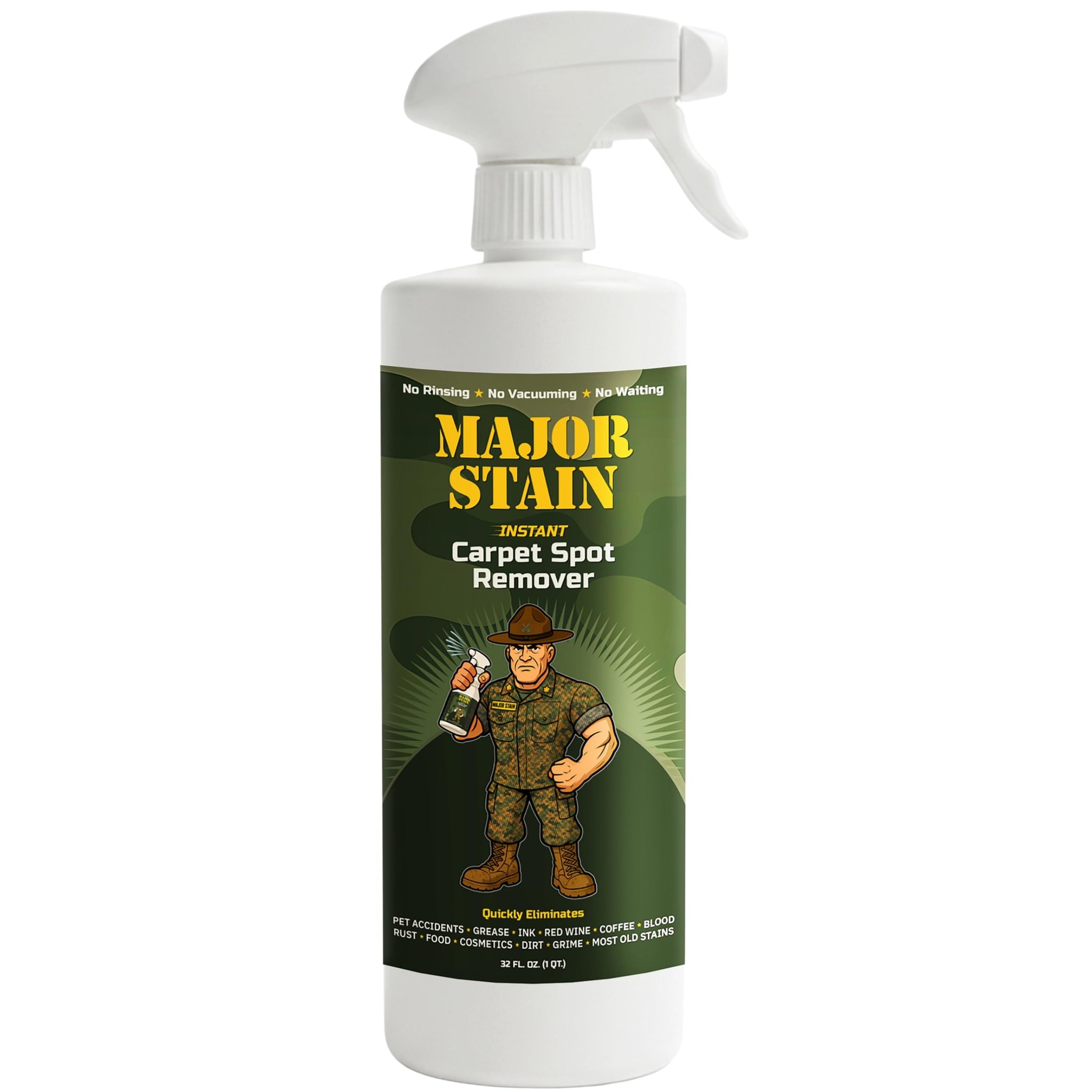 Major Stain Carpet Stain Remover Spray - 32oz - Powerful Carpet Cleaner Spray & Spot Remover for Carpet, Upholstery & Rugs - Removes Wine, Coffee