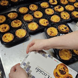Portuguese Custard Tarts. Handmade. Pastel da Nata. Flaky Pastry with Creamy Custard Filling - Authentically Made in Portugal. Simply Heat and Eat.
