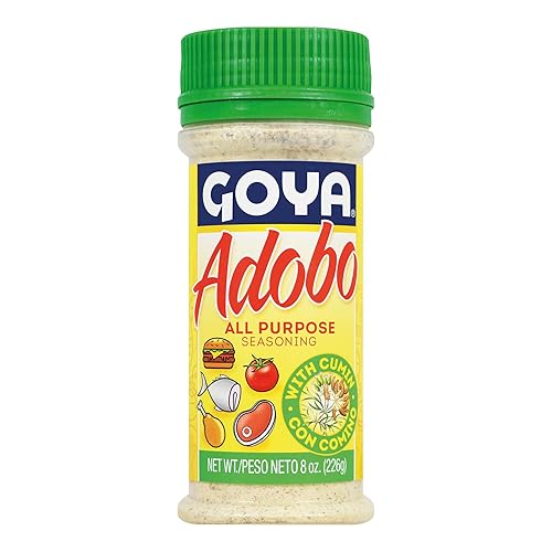 Adobo All Purpose Seasoning with Cumin by Goya, Poultry, Seafood, Meat, and Vegetable Seasoning, Latin Spice Blend, Mexican Seasoning, 8oz. Bottle