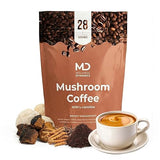 md wellness dynamics Mushroom Coffee with L Carnitine, Coconut Oil, & Grass Feed Butter - Lion’s Mane Reishi Chaga Cordyceps Smooth Energy Metabolism