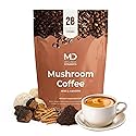 md wellness dynamics Mushroom Coffee with L Carnitine, Coconut Oil, & Grass Feed Butter - Lion’s Mane Reishi Chaga Cordyceps Smooth Energy Metabolism