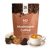 md wellness dynamics Mushroom Coffee with L Carnitine, Coconut Oil, & Grass Feed Butter - Lion’s Mane Reishi Chaga Cordyceps Smooth Energy Metabolism