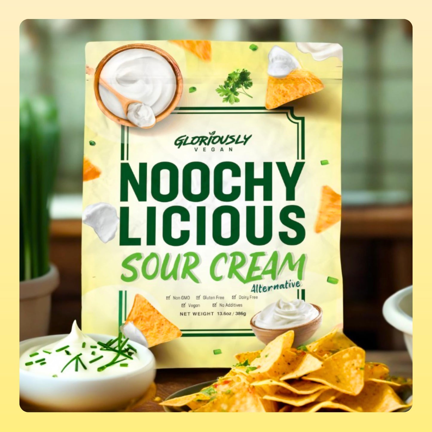 Gloriously Vegan NoochyLicious Sour Cream Powder - Smooth, Tangy, Dairy-Free & Plant-Based Seasoning - Lactose-Free, Gluten-Free, Non-GMO Sour Cream