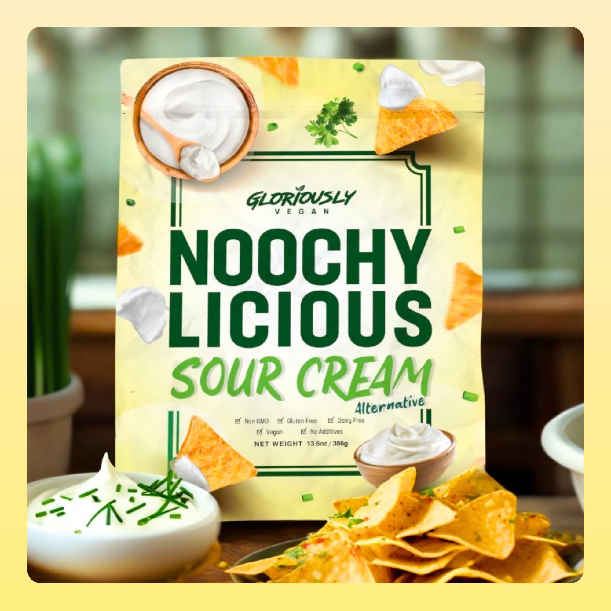 Gloriously Vegan NoochyLicious Sour Cream Powder - Smooth, Tangy, Dairy-Free & Plant-Based Seasoning - Lactose-Free, Gluten-Free, Non-GMO Sour Cream