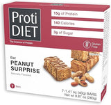 ProtiDIET Peanut Surprise High Protein Bar, No Trans Fat, Nutrient Rich Protein Fiber Bars - High Protein Snacks for Adults - Healthy On-the-Go-Snack