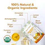 Heaven Blends Powerful Roots Men’s Vitality Organic Herbal Tea - USDA Organic - Antioxidant Blend with Turmeric, Ginger, Ashwagandha, Cinnamon, Black