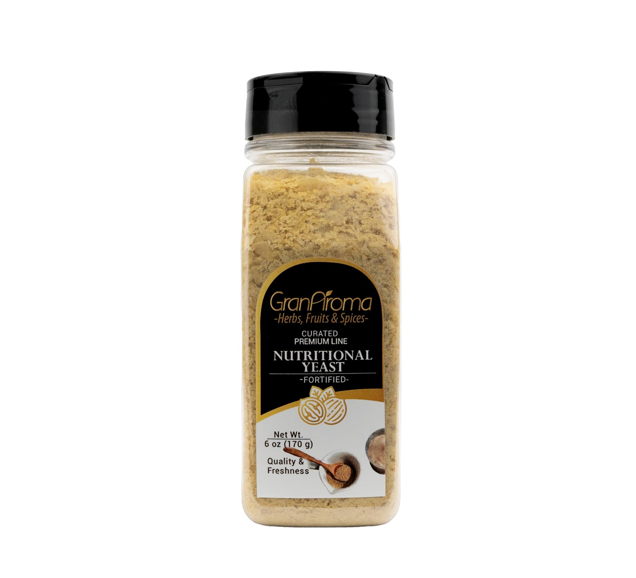 GranAroma Nutritional Yeast, Perfect for Popcorn, Pasta, Salads & Vegan Cheese (6 Ounce)