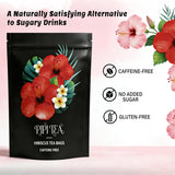 Pipi Hibiscus Tea,Pipi Tea Hibiscus Tea Bags Organic,100% Natural Organic Hibiscus Tea Bags,Natural Sweet & Sour Flavor,Caffeine-Free,30 Bags
