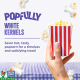 White Popcorn Kernels - Fluffy, Non-GMO, Ideal for Healthy Snacking or Buttered Popcorn - 30 oz, 1-Pack POPFULLY Kernels, 30oz Jar, Tender Microwave