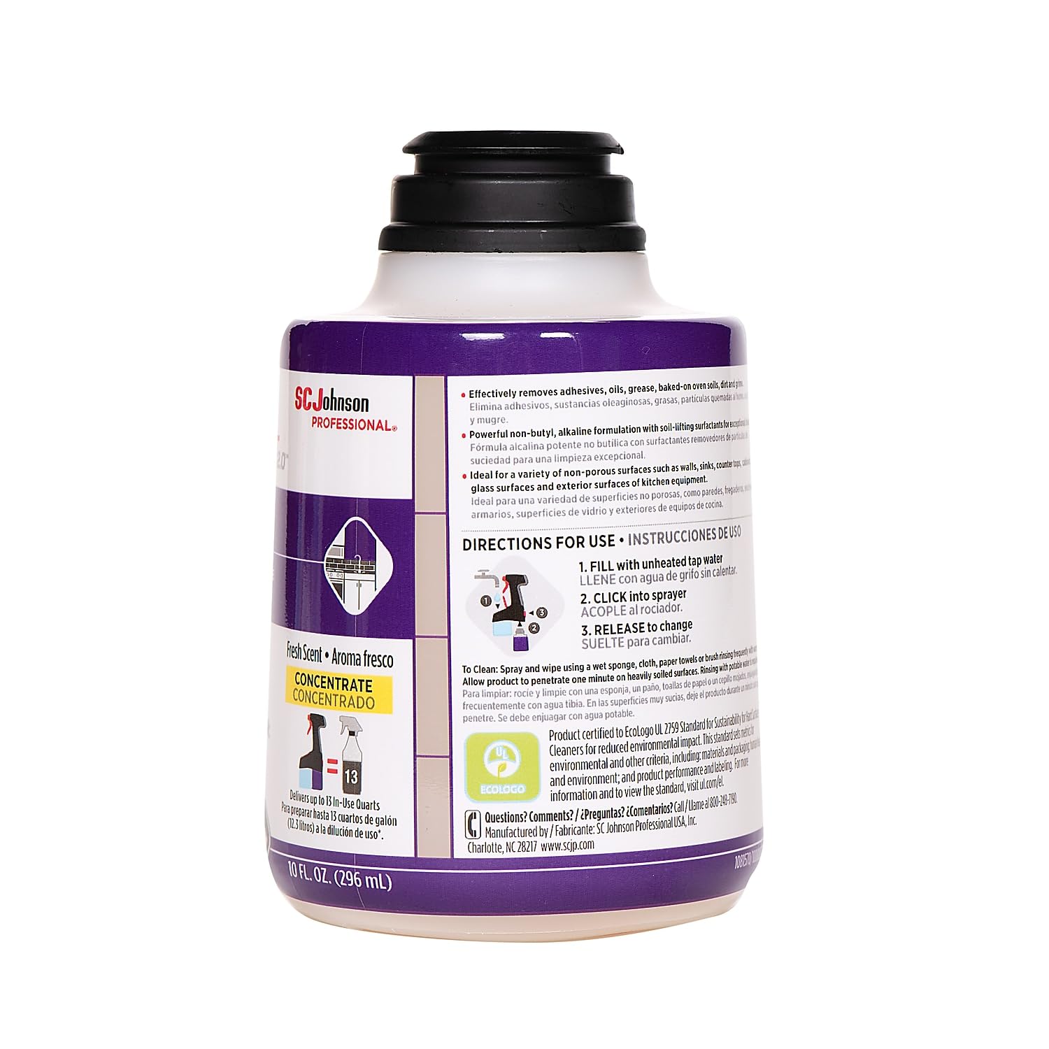 SC Johnson Profesional TruShot 2.0 Power Cleaner & Degreaser, Clean Fresh Scent, 10 oz., 4/Carton (315386)