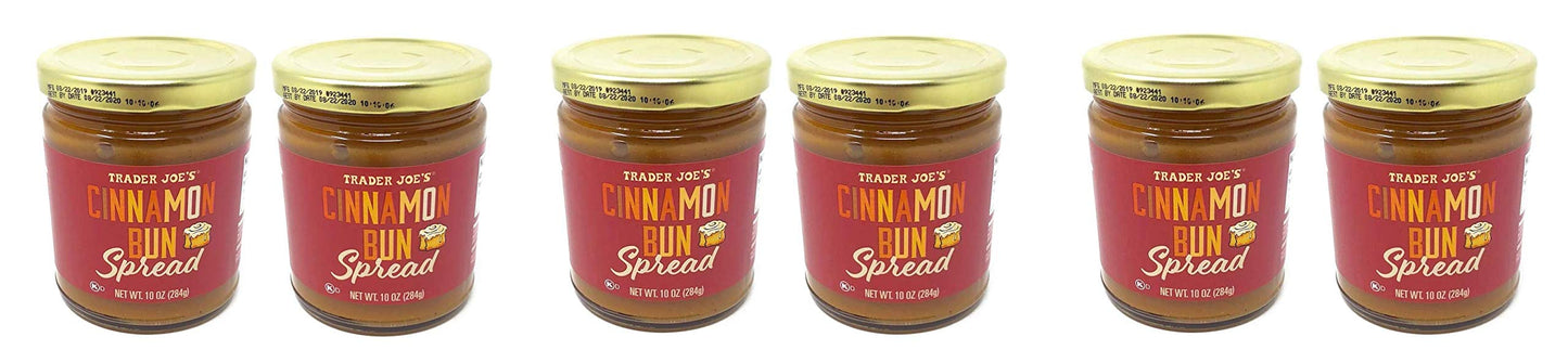 Trader Joes Cinnamon Bun Spread - Pack of 2 Jars - 10 oz Per Jar - Seasonal Item (S?t ?f ?hr??)