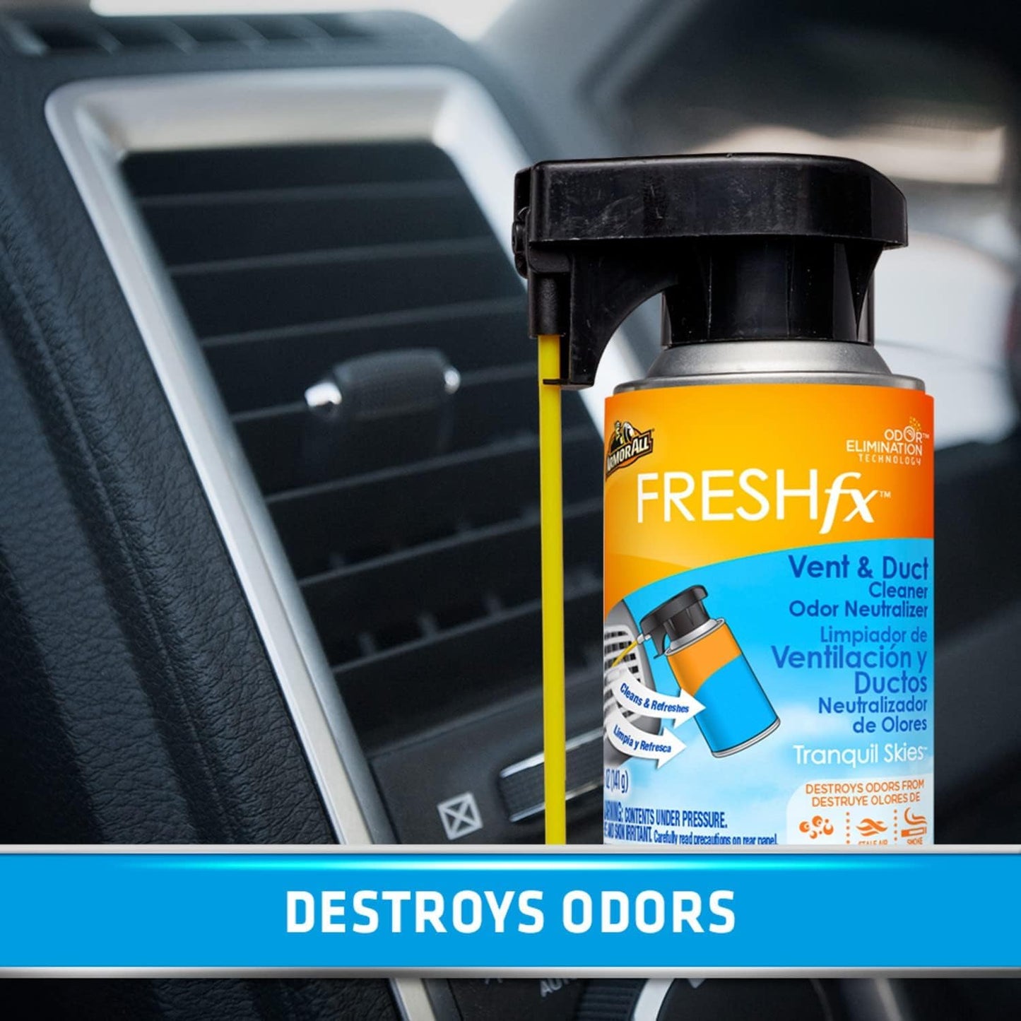 Armor All Fresh FX Vent and Duct Cleaner Odor Neutralizer, Stocking Stuffers, Tranquil Skies Scent, 5 OZ., 6 Packs