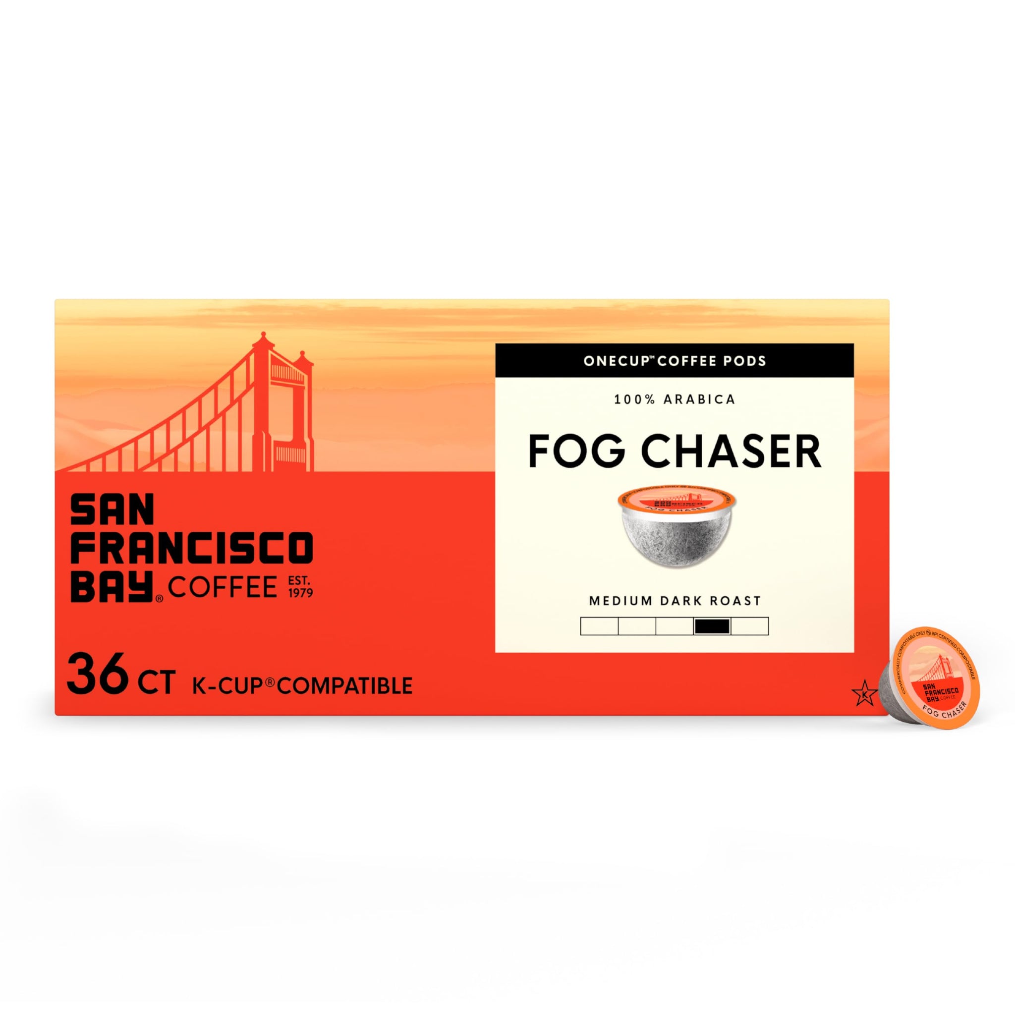 San Francisco Bay K-Cup Coffee Pods, Fog Chaser (36 ct), Medium-Dark Roast, Single-Serve Coffee Pods