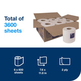 Tork Soft Centerfeed Hand Towel White M2, High Absorbency, 6 x 600 Sheets, 121204
