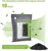CLEVAST 14 Pack Activated Bamboo Charcoal Air Purifying Bags(2x200g, 12x50g), Natural Fresh Odor Absorber, Deodorizer and Moisture Eliminator, Air